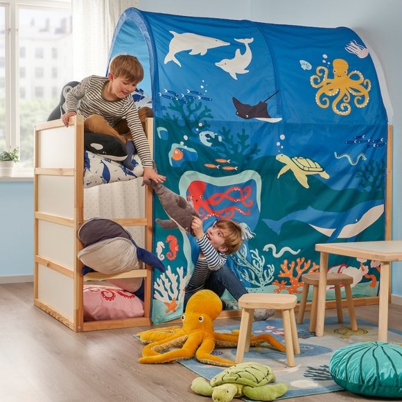 IKEA KURA Bed Tent Ocean Sea Animals Pattern Canopy Beds 405.284.53 - Picture 6 of 6